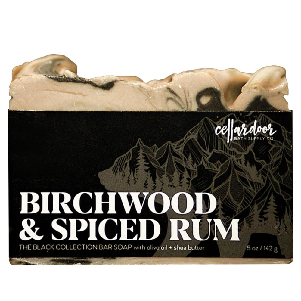Sabonete para o rosto, barba e corpo Birchwood + Spiced Rum do Cellar Door Bath Supply Co